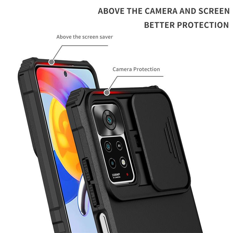 Stoßfeste Schutzhülle mit Standfunktion für Xiaomi Redmi Note 11 Pro Plus 5G in Schwarz - Bild 3