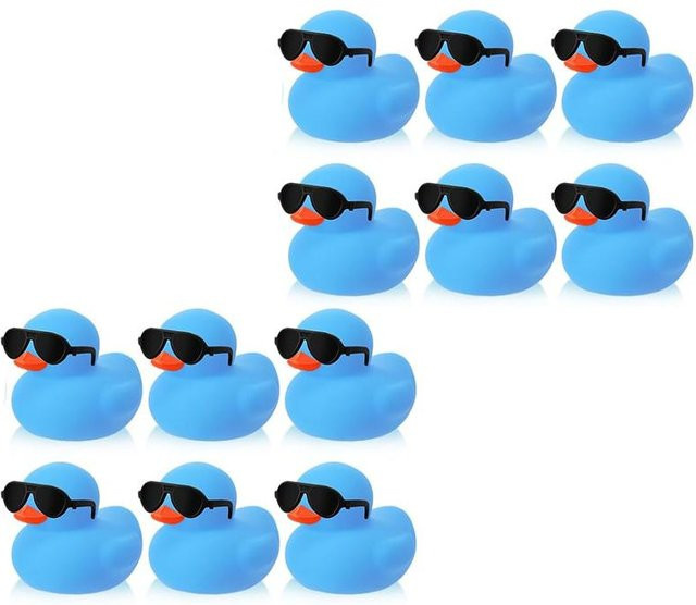 Binchi Outdoor Product Mini-Gummi-Enten Blau mit Sonnenbrillen, Quietschende Gummi-Enten, 612.2436 Stück, ab 6 Jahren - Bild 1