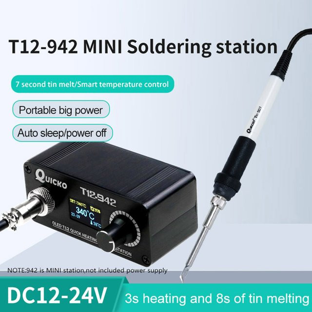 QUICKO T12-942 OLED MINI Lötstation Digitaler Schweißkolben DC-Version in Schwarz - Bild 1