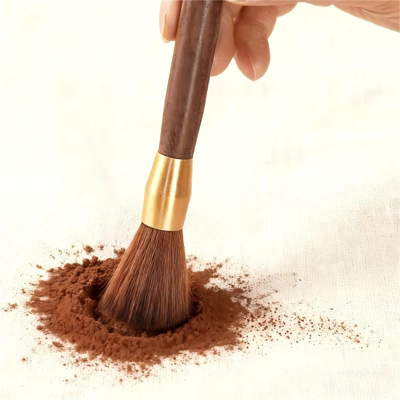JUSTINLAU Kaffeemühlen-Reinigungsbürste mit Holzgriff in Braun für Espresso und Bohnenpulver - Bild 4