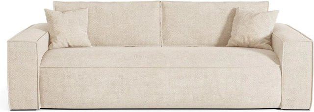 Vente-unique Schlafsofa Amelia in Beige mit Stoffbezug und Memory-Schaum, Breite: 236 cm - Bild 1