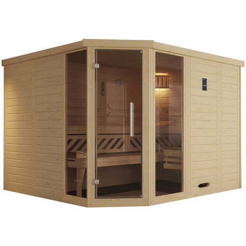 WEKA Ecksauna Kemi Eck 2 mit 2 Glastüren und Fenstern in Beige oder Anthrazit, B/H/T: 245 x 199 x 195 cm - Bild 4