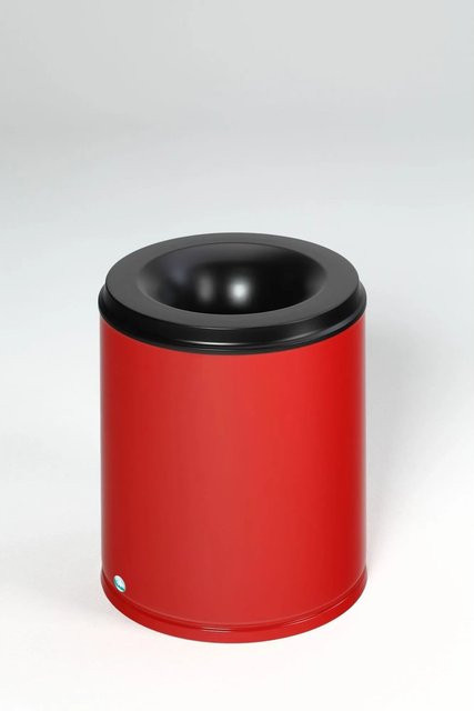 PROREGAL Selbstlöschender Papierkorb aus verzinktem Stahl, Rot, H x B x T: 56 x 46,5 x 46,5 cm - Bild 1