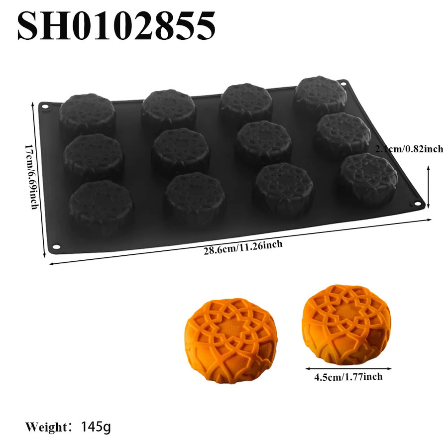 SHENHONG Silikon Backform mit 15 kreisförmigen Zellen und Linienmuster für Mousse, Schokolade und Desserts - Bild 4