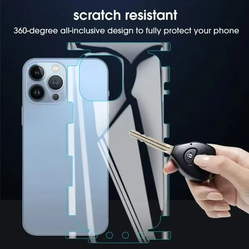Hydrogel-Schutzfolie für die Rückseite und den Rahmen von iPhone 17 16 15 Pro Max 14 13 12 in Transparent - Bild 1