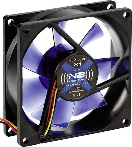 NoiseBlocker BlackSilent X1 PC-Gehäuse-Lüfter in Schwarz B: 80 mm, H: 80 mm, T: 25 mm - Bild 1