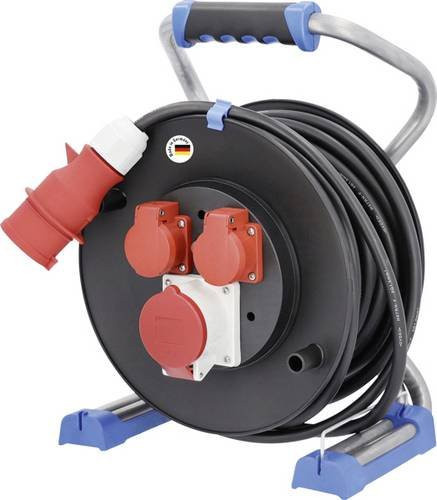 AS Schwabe Kabeltrommel Schwarz 40 m mit CEE-Stecker 16 A 5-polig IP44 - Bild 1