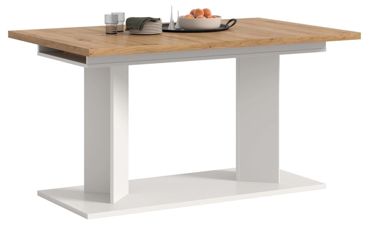 Esstisch Anton von Inn.Furn, ausziehbar, Eiche und Weiß, Rechteckig - Bild 5