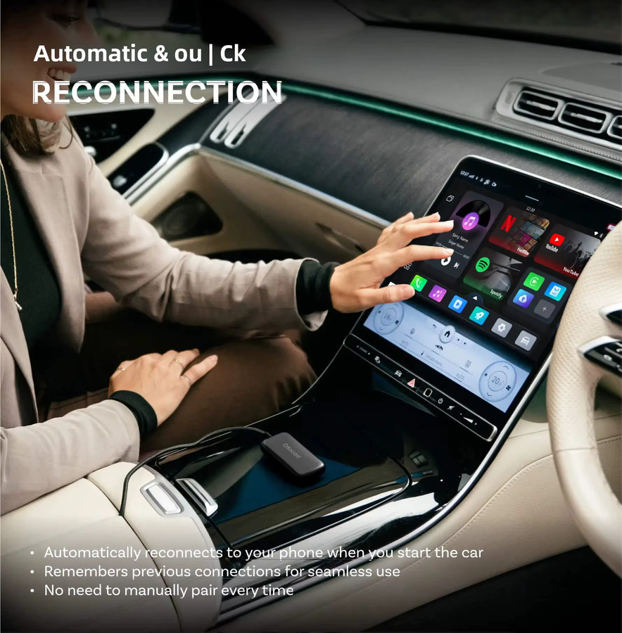 OTTOCAST Play2Video Ultra Wireless CarPlay und Android Auto Adapter in Schwarz für YouTube, Netflix und DAZN Video Box mit Wi-Fi und Bluetooth - Bild 2