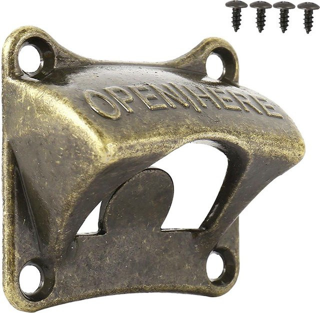 Houspace Wandmontierter Flaschenöffner in Bronze für deine Bar - Bild 1