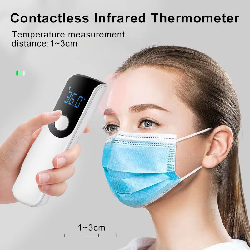 Medizinisches Infrarot-Thermometer zur berührungslosen Temperaturmessung für Babys und Erwachsene mit LED-Display in Weiß - Bild 3