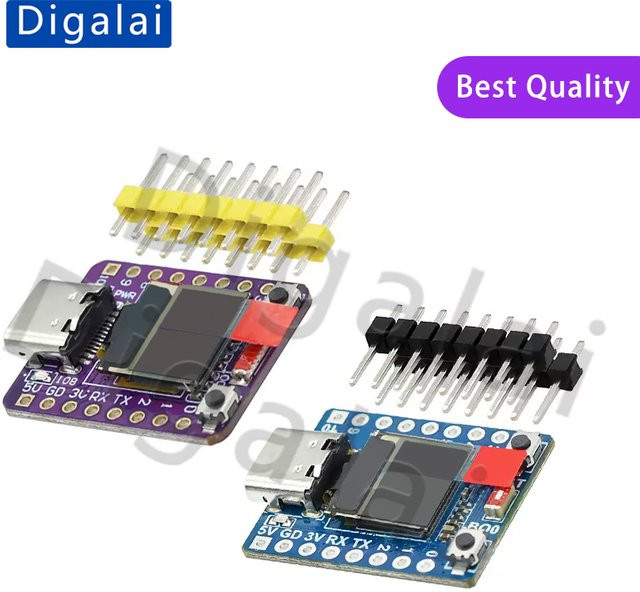 Digalai ESP32-C3 OLED Entwicklungsboard mit Keramikantenne, WLAN und Bluetooth in Lila, 0,42 Zoll Bildschirm - Bild 1