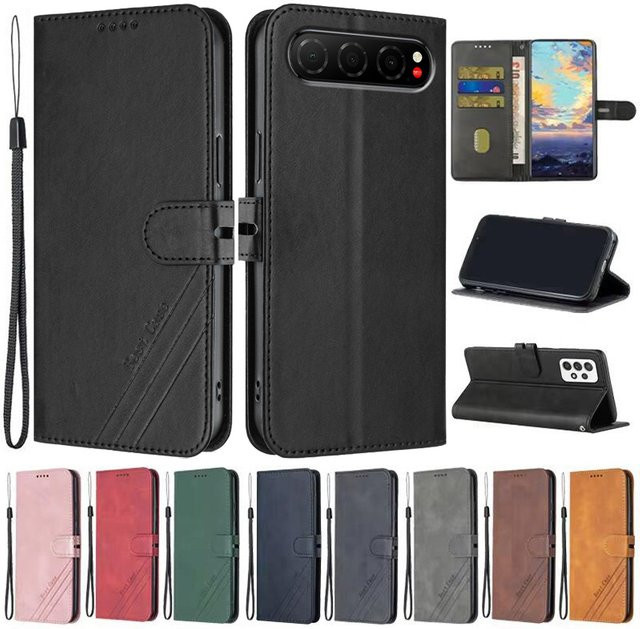 Leder-Flip-Case für ZTE Nubia Air Magnetische Brieftasche Abdeckung in Grau und Schwarz - Bild 1