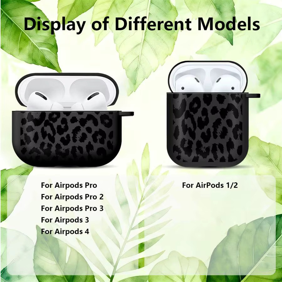 Schutzhülle im Leopardenmuster für Apple AirPods 3, Pro 3, Pro 2, Pro 2nd Gen und 4 in Multicolour und Schwarz - Bild 6