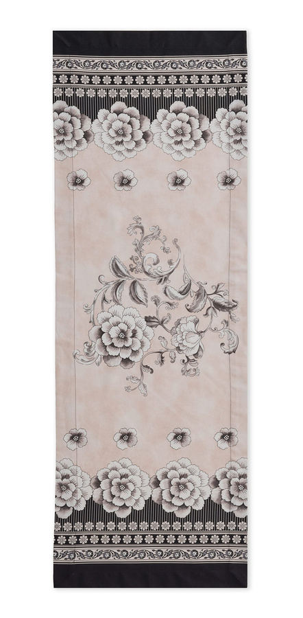Bassetti Tischläufer Twill PARAGGI in Elfenbein-Schwarz aus Baumwolle mit grafischem Design - Bild 1