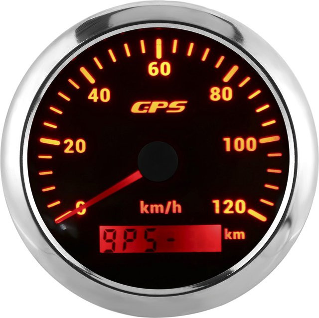 GoolRC Marine GPS Tacho mit 120 km/h Geschwindigkeitsanzeige und 7-farbiger Hintergrundbeleuchtung für Auto, Boot, Wohnmobil und Yacht in Schwarz - Bild 1