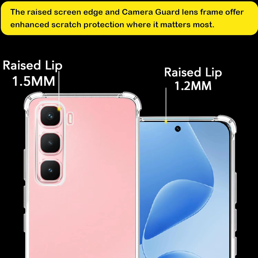 Transparente TPU Stoßfeste Schutzhülle für Infinix Hot 60 50 40 Pro 60i 60 Pro+ in Klar - Bild 3