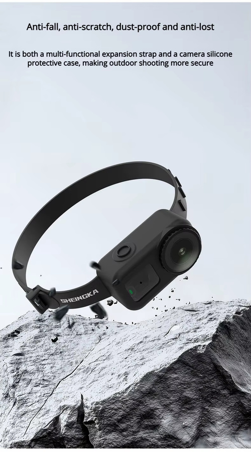 Sheingka Silikon-Handgelenkband und multifunktionales Haustierhalsband für DJI Osmo Nano in Schwarz - Bild 5