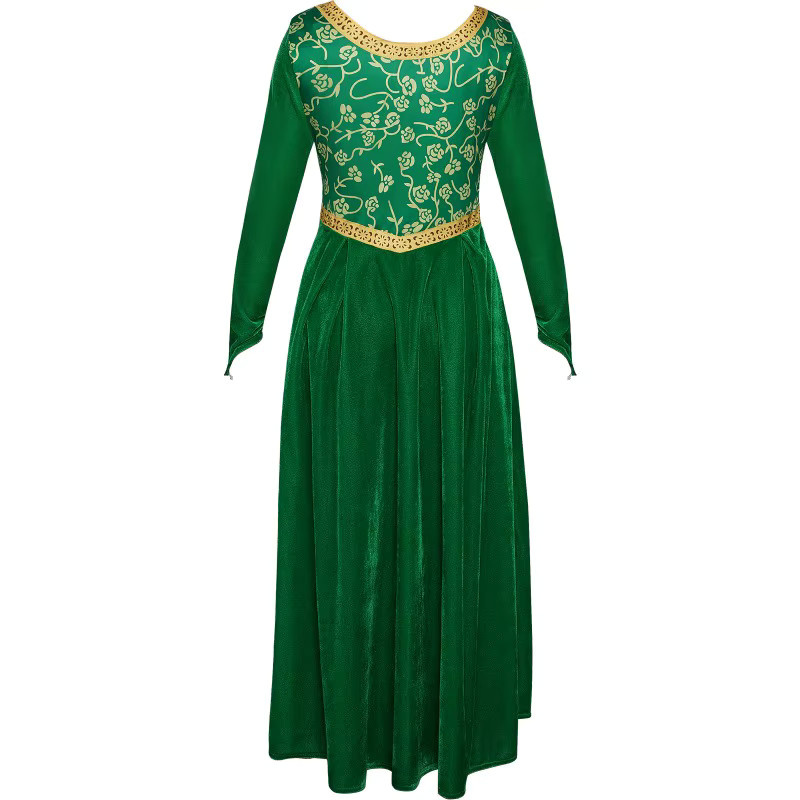 Keeppley Shrek Prinzessin Fiona Cosplay Kostüm, langes Kleid, Grün - Bild 4