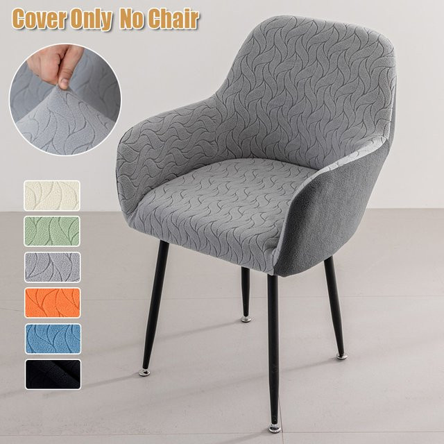 WANERQU Jacquard Hochlehner-Stuhlbezug mit doppelseitigem Druck in Grau für Esszimmer und Hochzeitsstühle - Bild 1