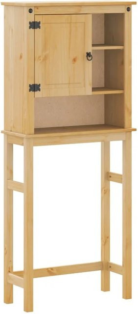 vidaXL Waschmaschinenschrank Corona aus Massivholz Kiefer in Braun mit Regalfächern und Türen - Bild 1