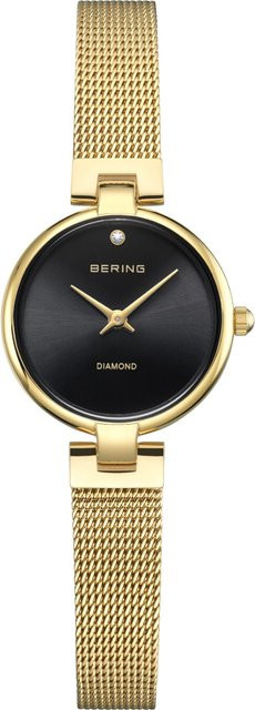 Bering Damenuhr, Analoguhr, Quarz, Edelstahl, Schwarz, 24 mm, 3 ATM - Bild 1