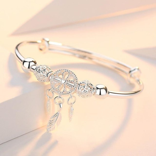 YIRAN Jewelry Armband, 925 Sterlingsilber, Traumfänger, Quaste, Feder, Perle, Damen - Bild 1