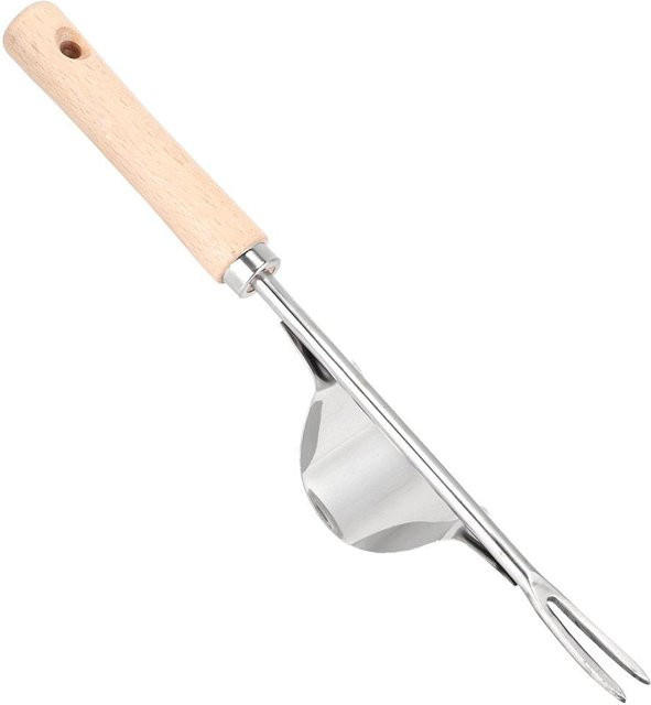 KONNWEI Unkrautentfernungswerkzeug aus Edelstahl und Holz in Silber - Bild 1