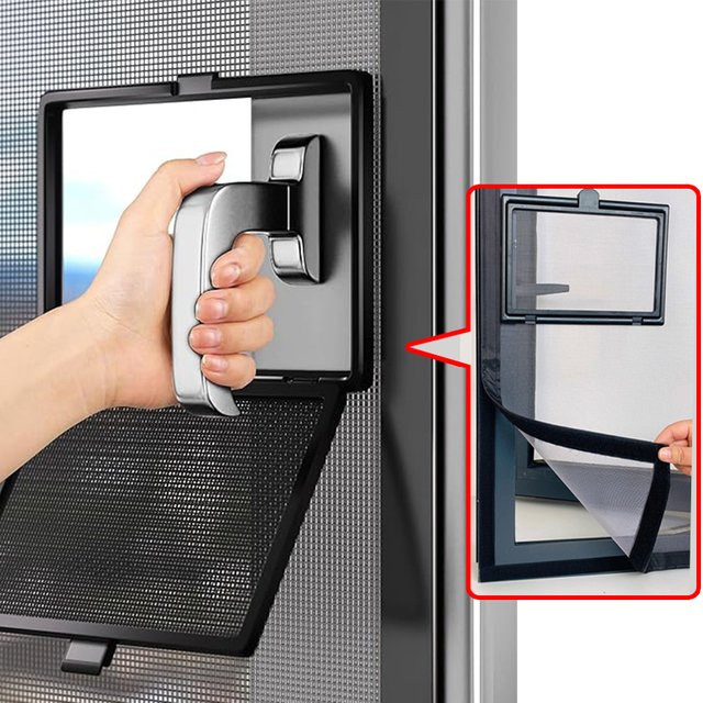 TYMF Magnetisches Moskitonetz für Fenstergitter aus Fiberglas in Schwarz - Bild 1