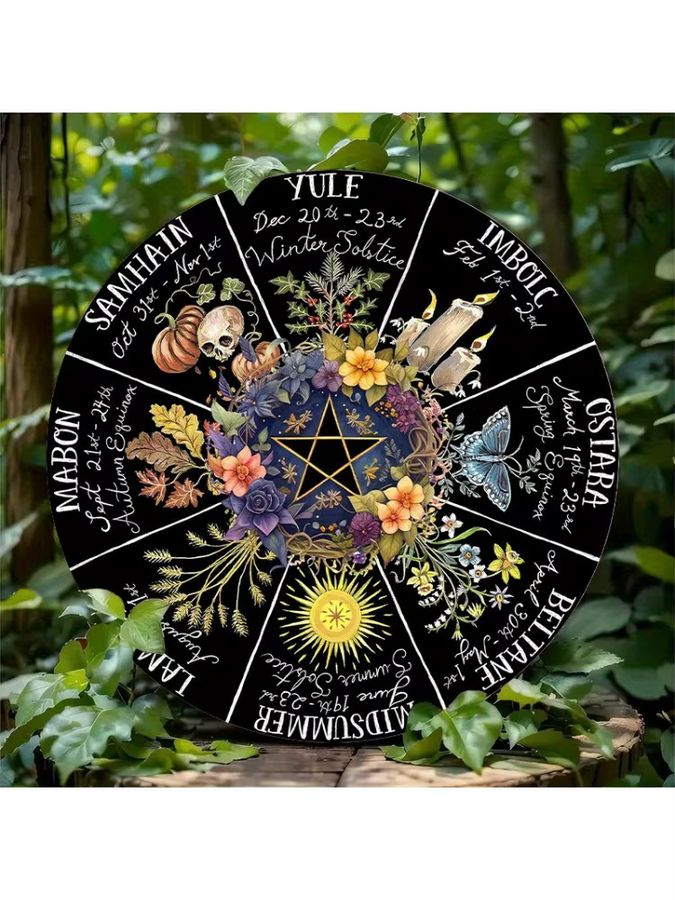 Potdemiel Vintage Pagan-Ring Wanddekoration mit floralen und mystischen Kunstmustern in Multicolor - Bild 4