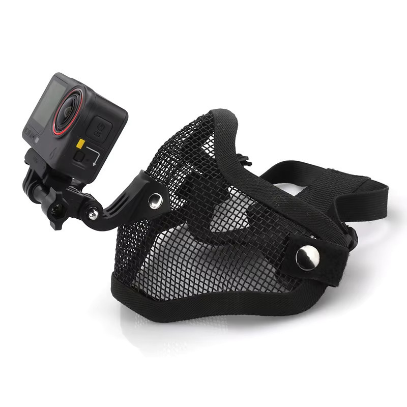 Universal Action-Kamera-Maskenhalterung für GoPro Hero 13 12 11 10 9 und DJI OSMO Action 6 5pro 4 3 in Schwarz für First-Person-Aufnahmen - Bild 3