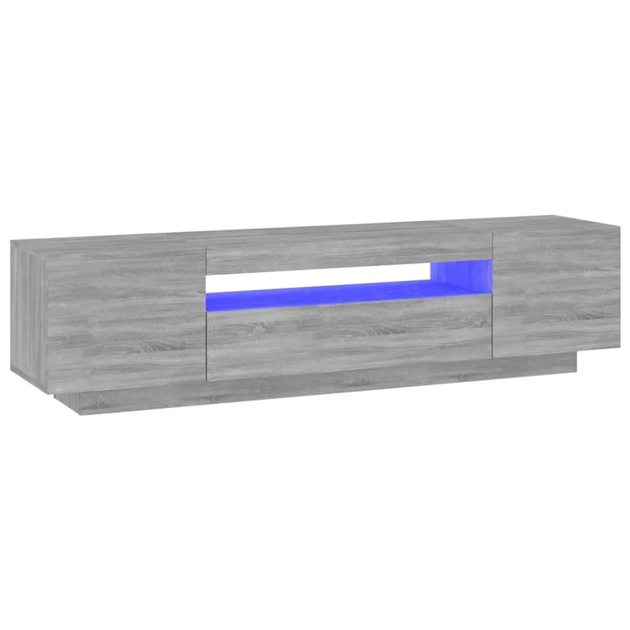 vidaXL TV-Schrank mit LED-Beleuchtung in Grau Sonoma, B/T/H: 160 x 35 x 40 cm - Bild 2