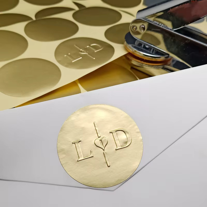 Runde Siegelstempel-Aufkleber mit Prägung in Silber, 50 mm Durchmesser für Zertifikate, Hochzeiten und Business-Dekor - Bild 3
