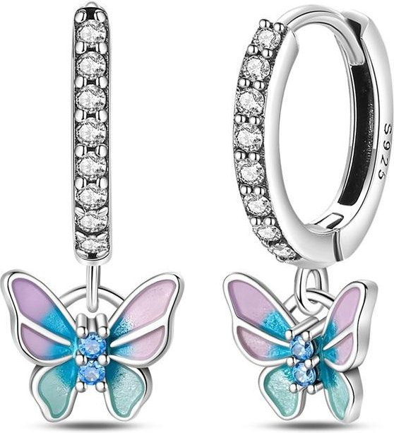 Ohrhänger 925 Silber, Blume Schmetterling Muschel Seestern, Damen - Bild 1