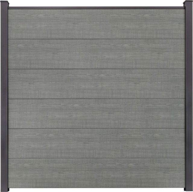 GroJa Steckzaun Basicline Schmal Grey Ash Cut, PVC-beschichtet, B/H: 180 x 180 cm - Bild 1