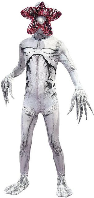 Unique Apparel Stranger Things Demogorgon Druck Jumpsuit Masken Sets, Grau - Bild 1