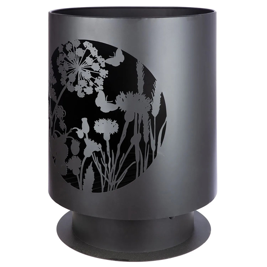 Gilde Feuerkorb Wild Flowers Schwarz aus Metall, Höhe: 55,5 cm, Durchmesser: 39 cm - Bild 2