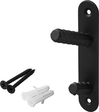 SOTECH Garderobenhaken B50 2 Fach in Schwarz Matt mit Industrial Design, B/H/T: 120 x 60 x 25 mm, Lochabstand 96 mm