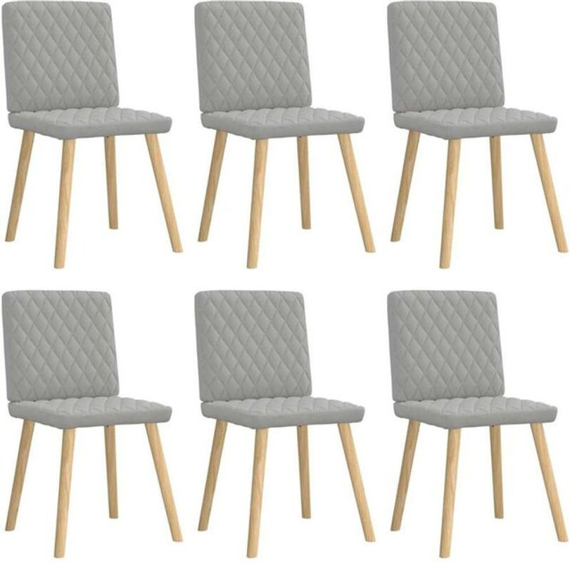 6er Set Esszimmerstühle Vidaxl in Wolkengrau aus Stoff im skandinavischen Design - Bild 1