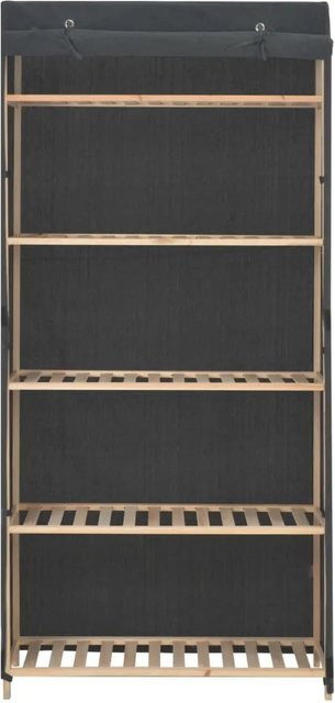 vidaXL Kleiderschrank Grau aus Stoff mit Kleiderstange und Regalfächern, B/T/H: 79 x 40 x 170 cm - Bild 1