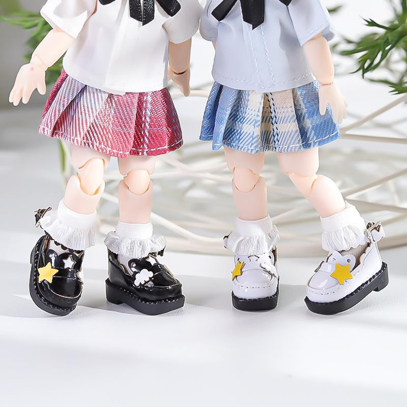 Yiran toy 1 Puppenzubehör Wolken und Sterne Schuhe braun 2-teiliges Set - Bild 3