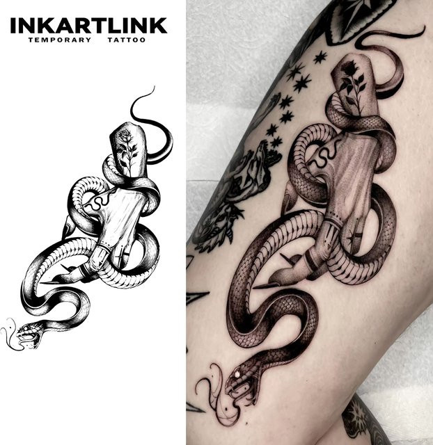 Schlangen-Tattoo-Aufkleber, wasserfest, semi-permanentes Tattoo - Bild 1