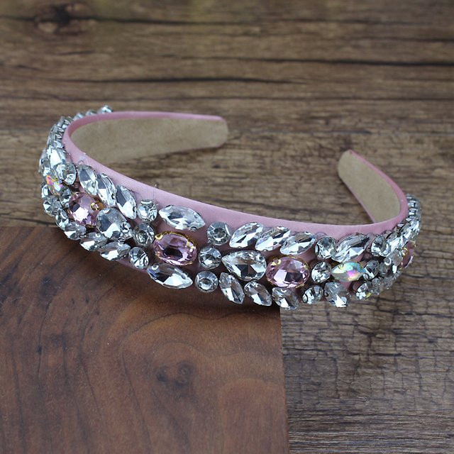 FirstStar Haarschmuck, Stirnband, Kristall, Damen, rosa, grün, rot - Bild 1