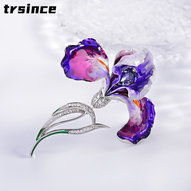 Trsince Brosche, lila Kristall, Strass, Damen - Bild 1