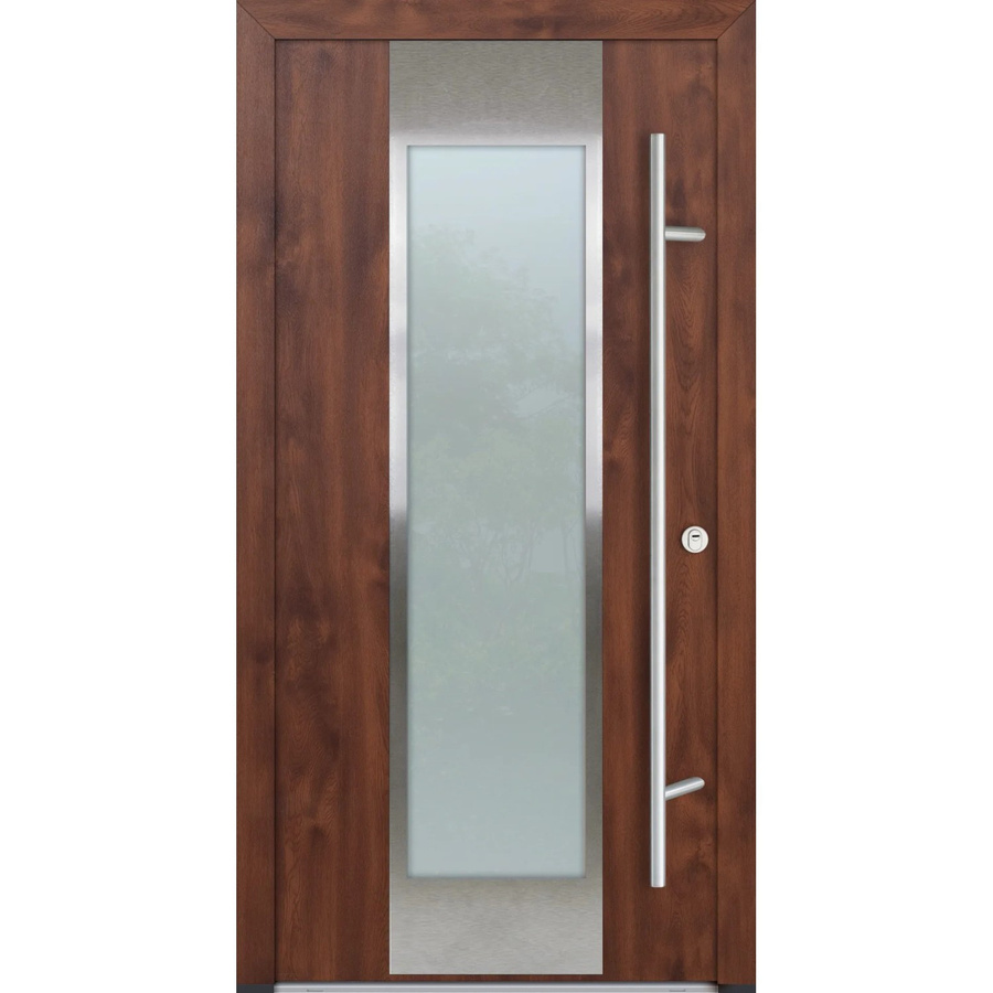 FM Türen Innenbeschläge Set Modell 08 in Nussbaum Braun mit Stahlbeschlägen, Rechts, B: 100 cm, H: 200 cm - Bild 2