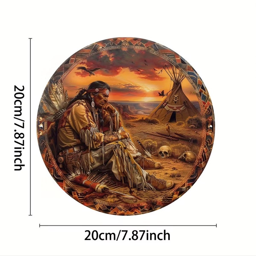 Rundes Metall-Wanddekor Potdemiel mit abstraktem Motiv in Multicolour, Durchmesser: 20,3 cm - Bild 2