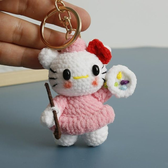 Schlüsselanhänger Katze, weiß, Unisex - Bild 1