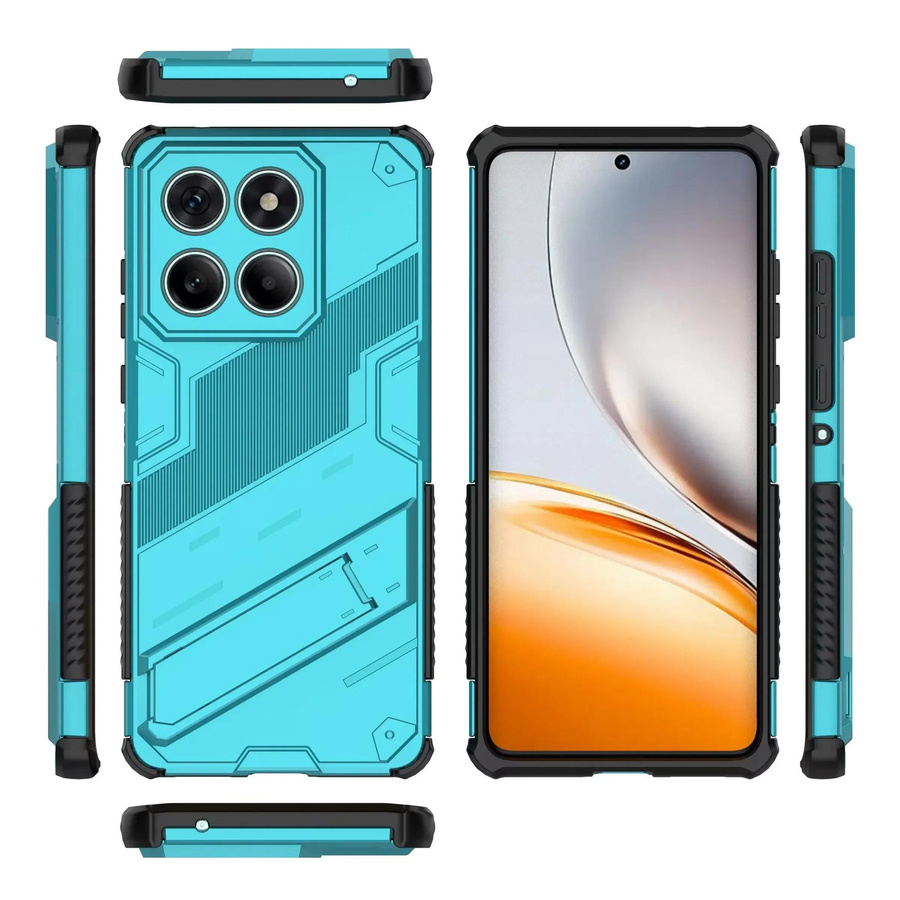 Robuste Rüstungs-Handyhülle für Motorola Edge 50 Fusion G24 G04 E14 mit Ständer und stoßfester Rückseite in Türkis - Bild 2