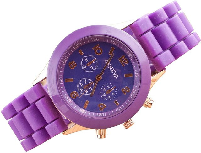 Armbanduhr Quarz, Tonneau, Messing, Saphirglas, Blau, Violett, Unisex - Bild 1