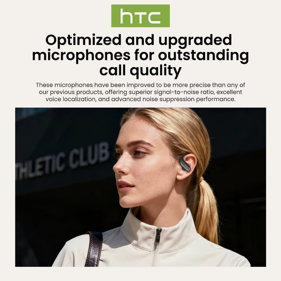HTC NE61 AI Translate Kabellose In-Ear Bluetooth Kopfhörer mit Herzfrequenzüberwachung und Geräuschunterdrückung in Orange - Bild 4